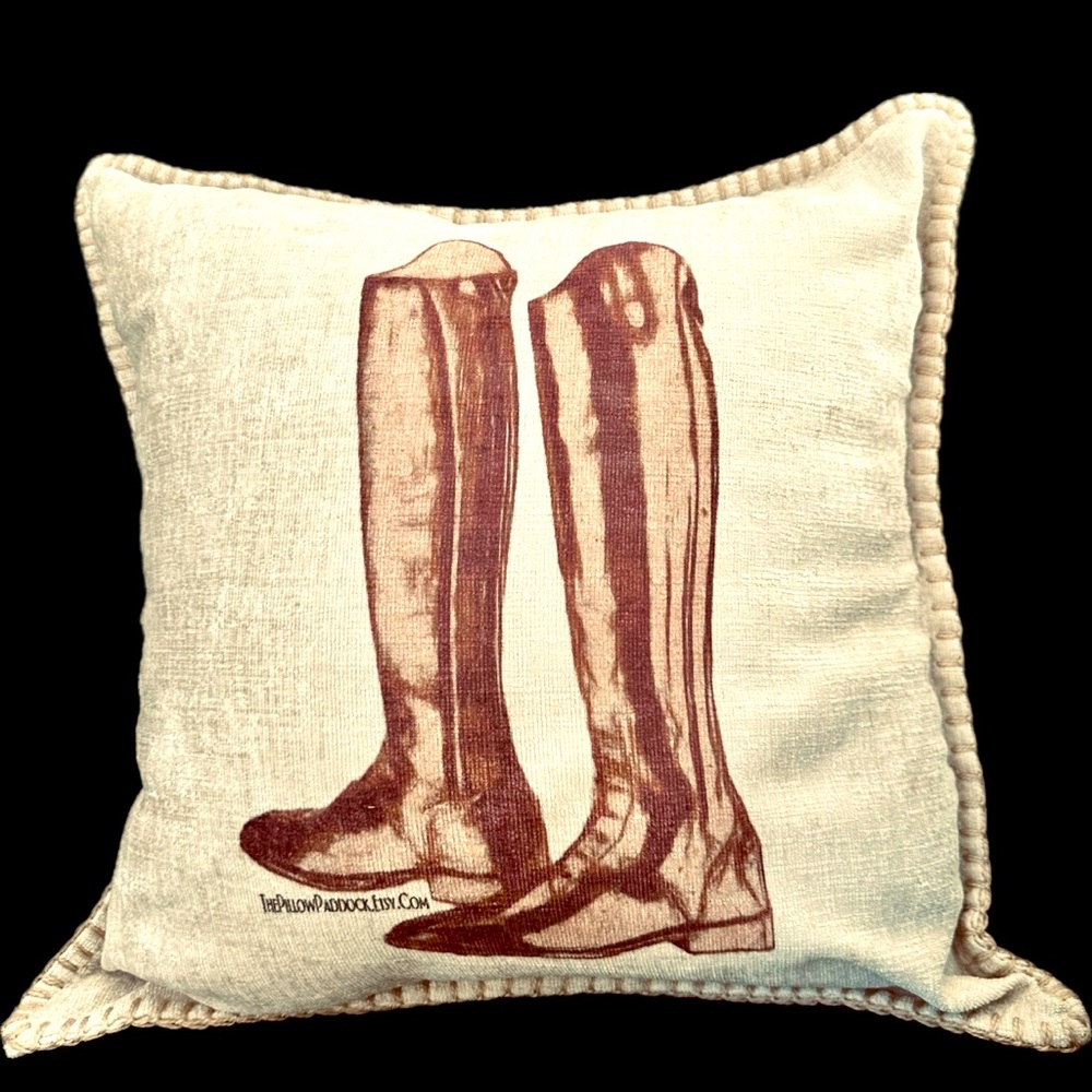 The Vintage Hunt Seat Equestrian English themed pillow 18x18 or 12x20 cover only - Picture 3 of 14